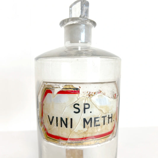 Numero 37 Botella farmacéutica de vidrio "Vini Meth" Antigüedad Médica
