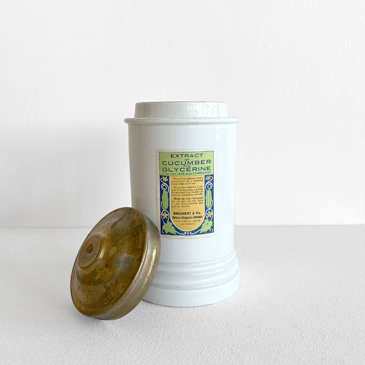 Número37 Frasco farmacéutico de porcelana "Extract of Cucumber" antigüedad decoración