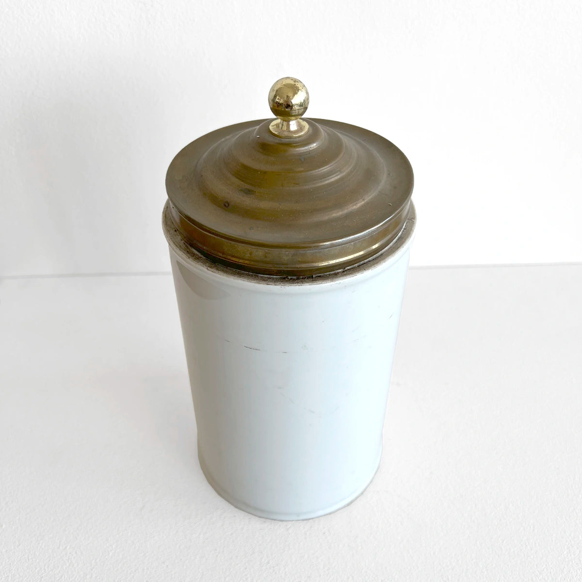 Número37 Frasco farmacéutico de porcelana con tapa metálica, ca. 1910 antigüedad farmacia
