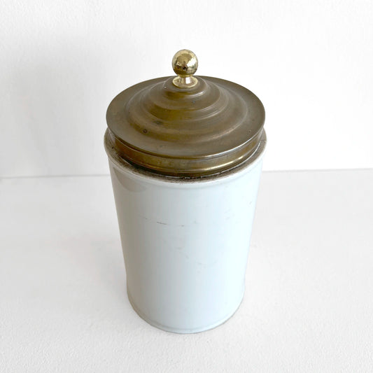 Número37 Frasco farmacéutico de porcelana con tapa metálica, ca. 1910 antigüedad farmacia