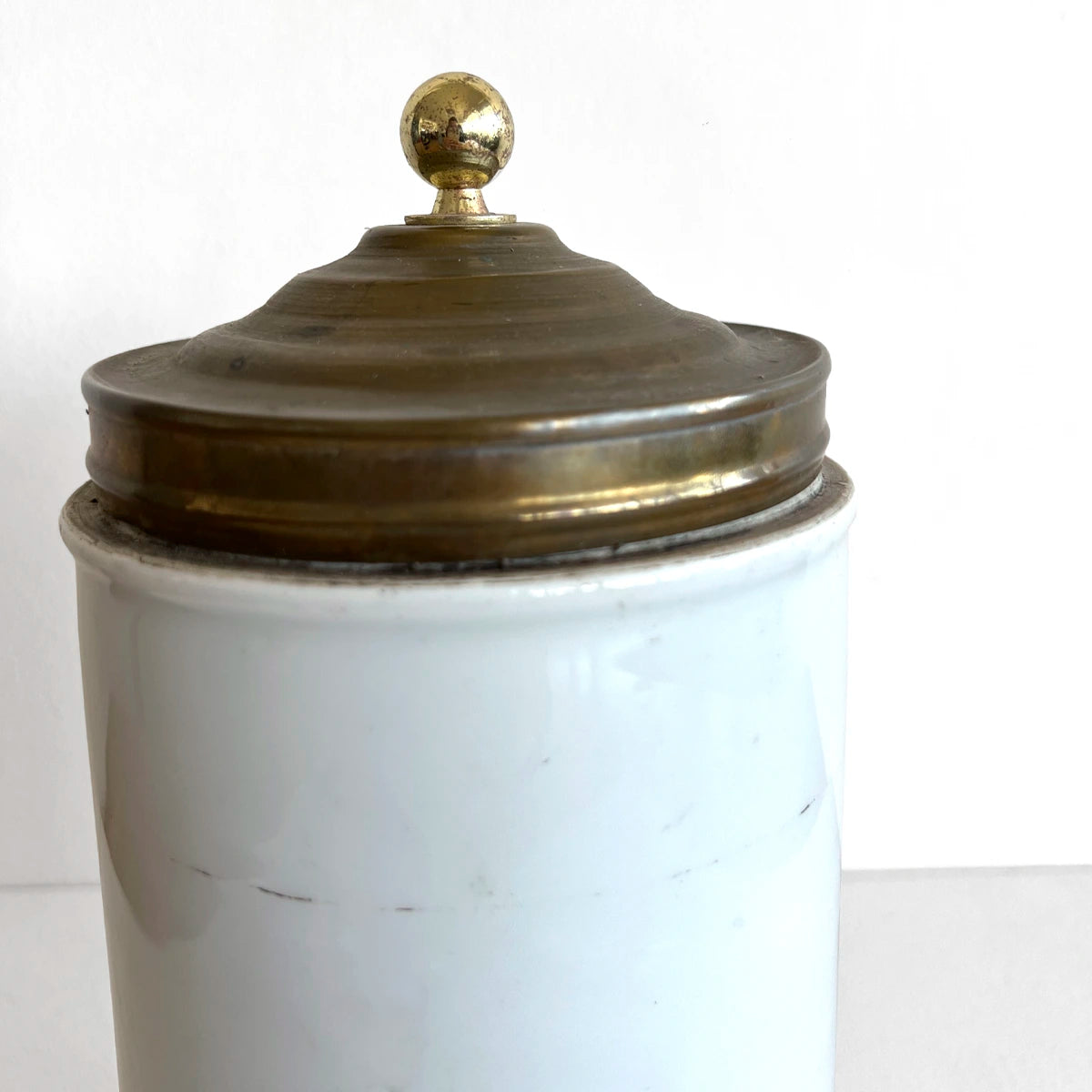 Número37 Frasco farmacéutico de porcelana con tapa metálica, ca. 1910 antigüedad farmacia