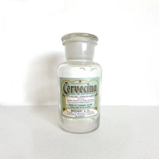 Número37 Antigua botella farmacéutica "Cervecina" decoración antigüedades