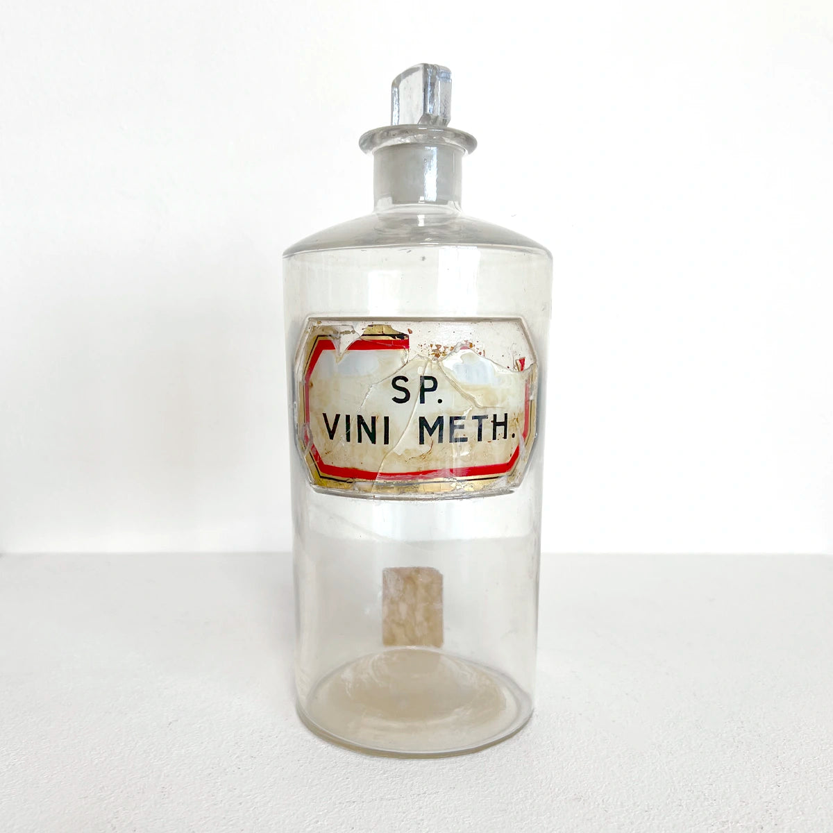 Numero 37 Botella farmacéutica de vidrio "Vini Meth" Antigüedad Médica
