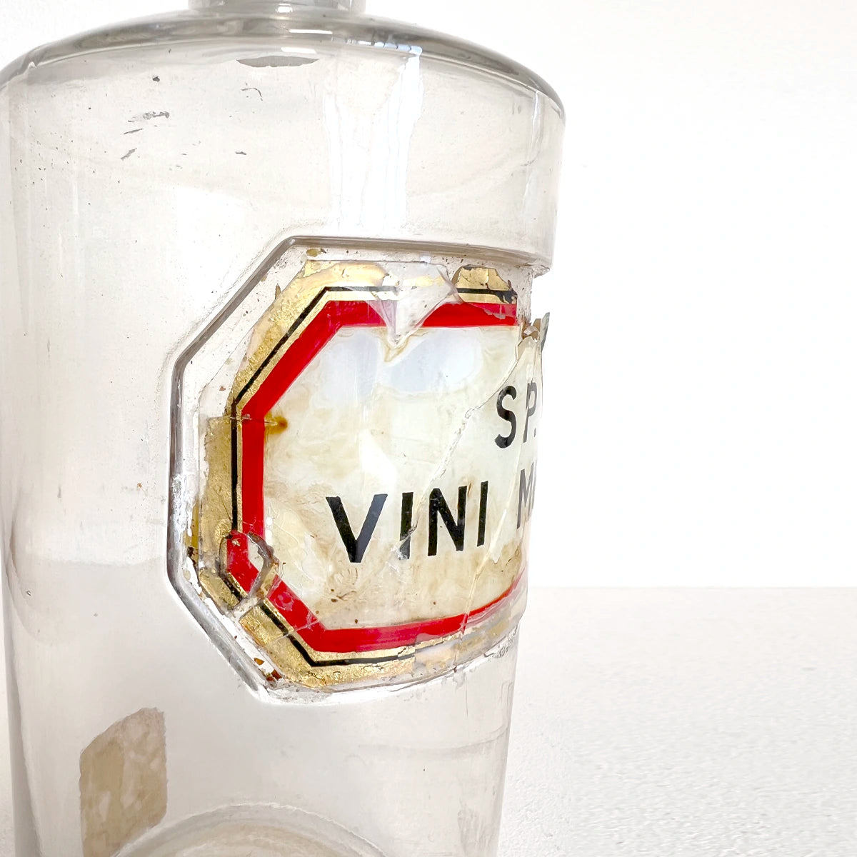 Numero 37 Botella farmacéutica de vidrio "Vini Meth" Antigüedad Médica