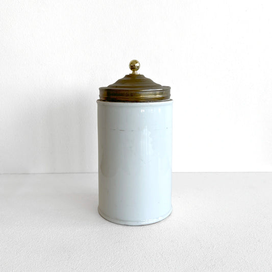 Número37 Frasco farmacéutico de porcelana con tapa metálica, ca. 1910 antigüedad farmacia