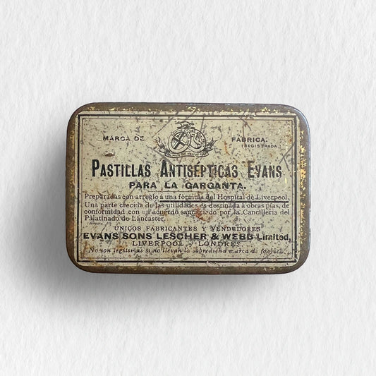 Número37 envase pastillas evans antigüedades medicina decoración