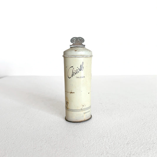 Número37 Envase metálico de Talco Christl, Gahns, ca. 1950 antigüedad decoración